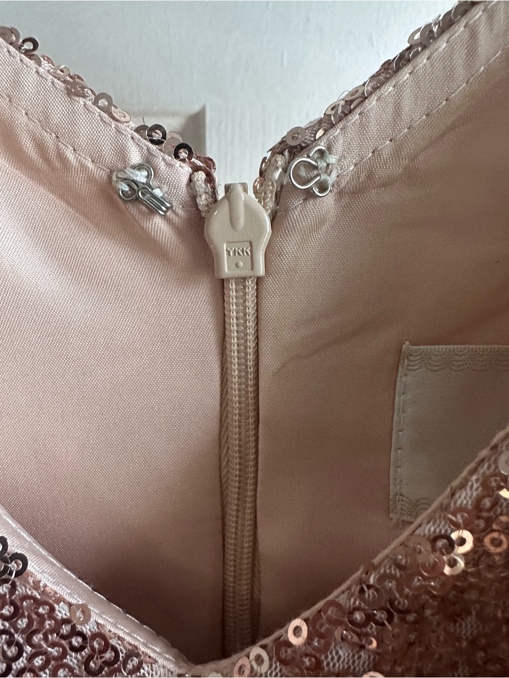Rose Gold Sequin Surplice Maxi Dress – Formal Gown by Ada’s Bridal. Size 4 - Picture 9 of 12